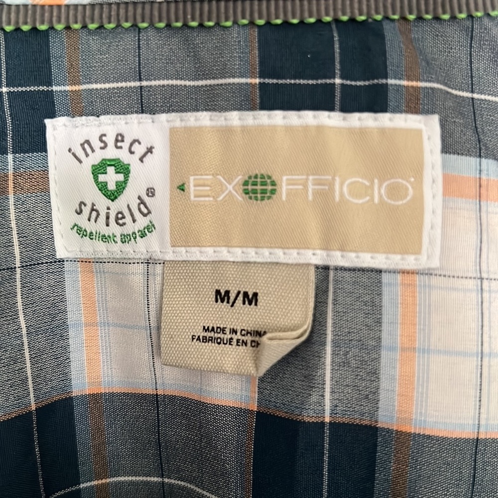 NWT Exofficio Men’s Bugsaway, blue plaid long sleeve  shirt, size Medium - Picture 4 of 9